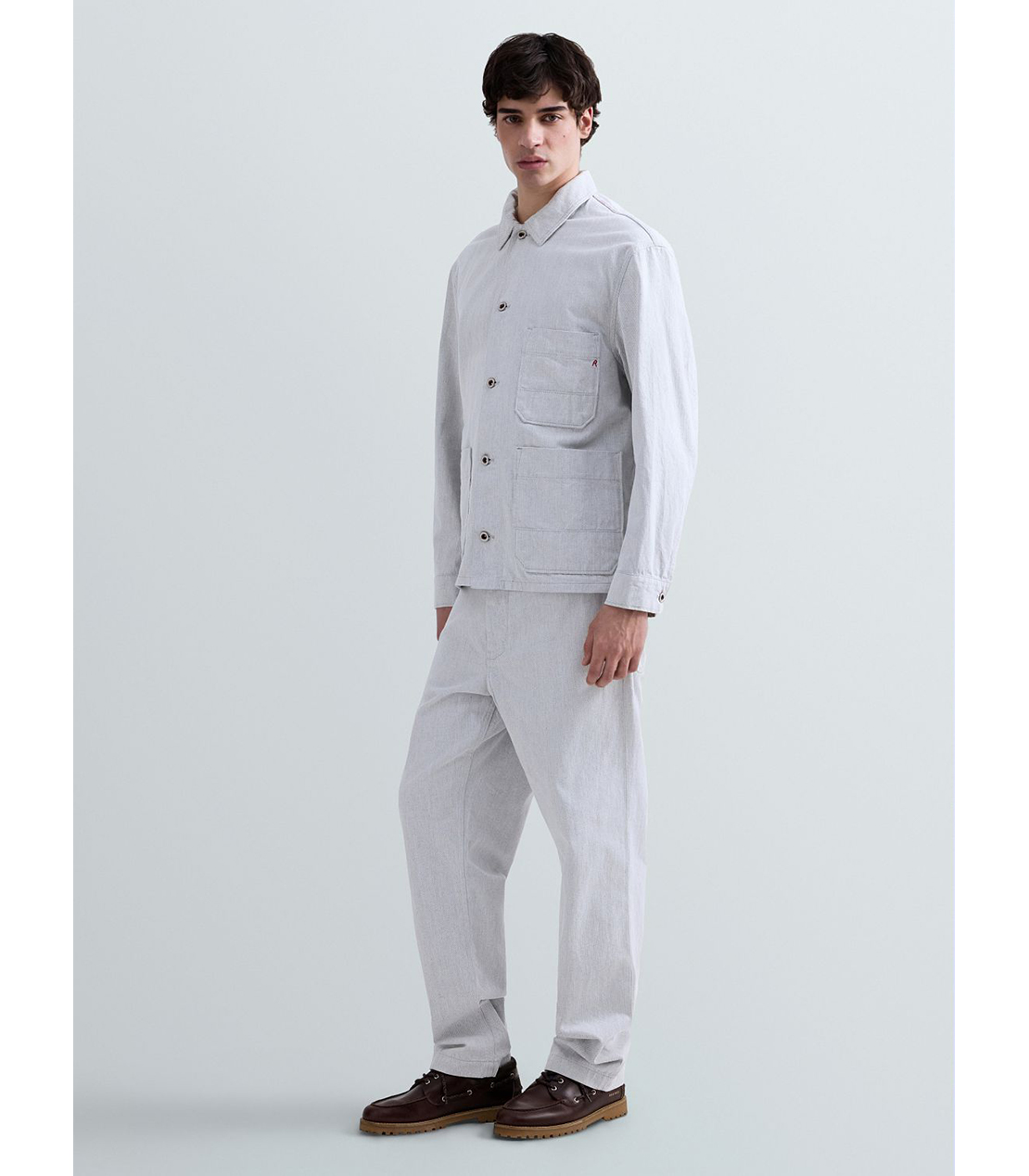 コットンツイル オーバーシャツ 詳細画像 ホワイトブルー 4